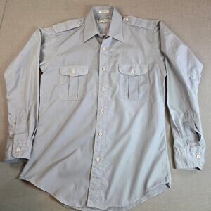 Vintage 80s Christian Dior Monsieur Chemise Shirt Korea S Epaulet Gray